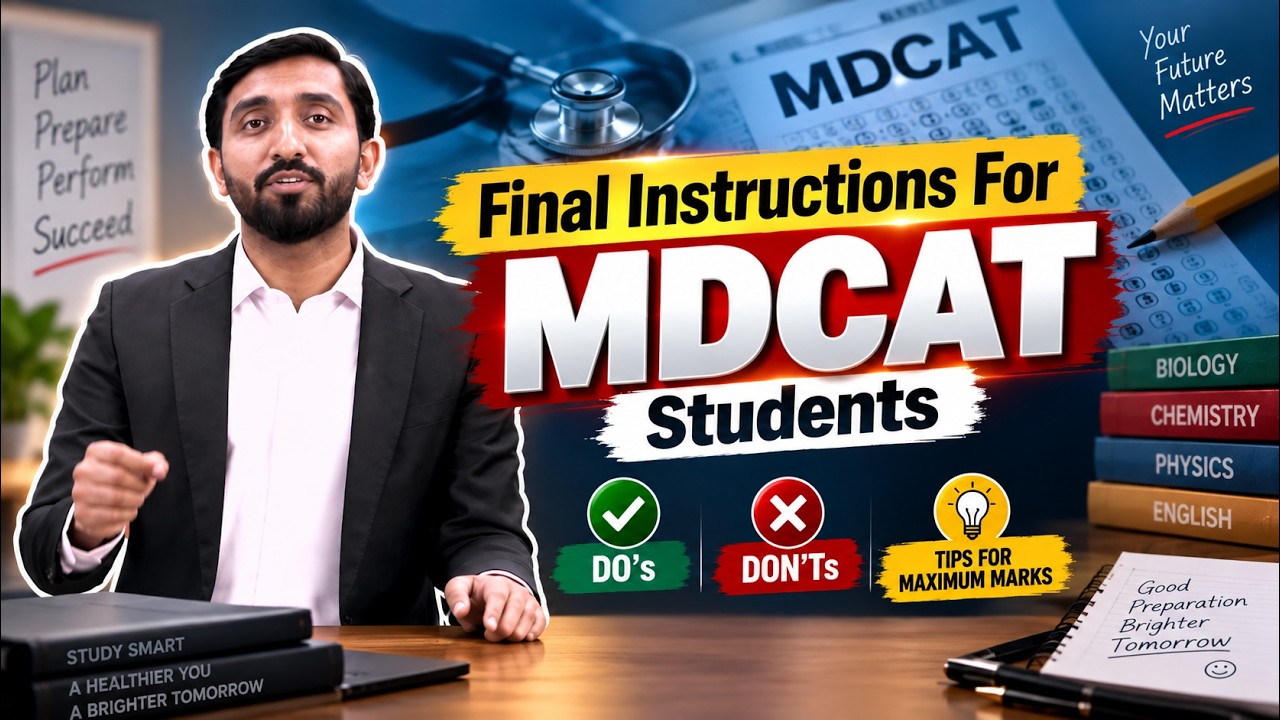 MDCAT 2026 Final Instructions | Do&rsquo;s & Don&rsquo;ts Before Exam | How to Score Maximum Marks