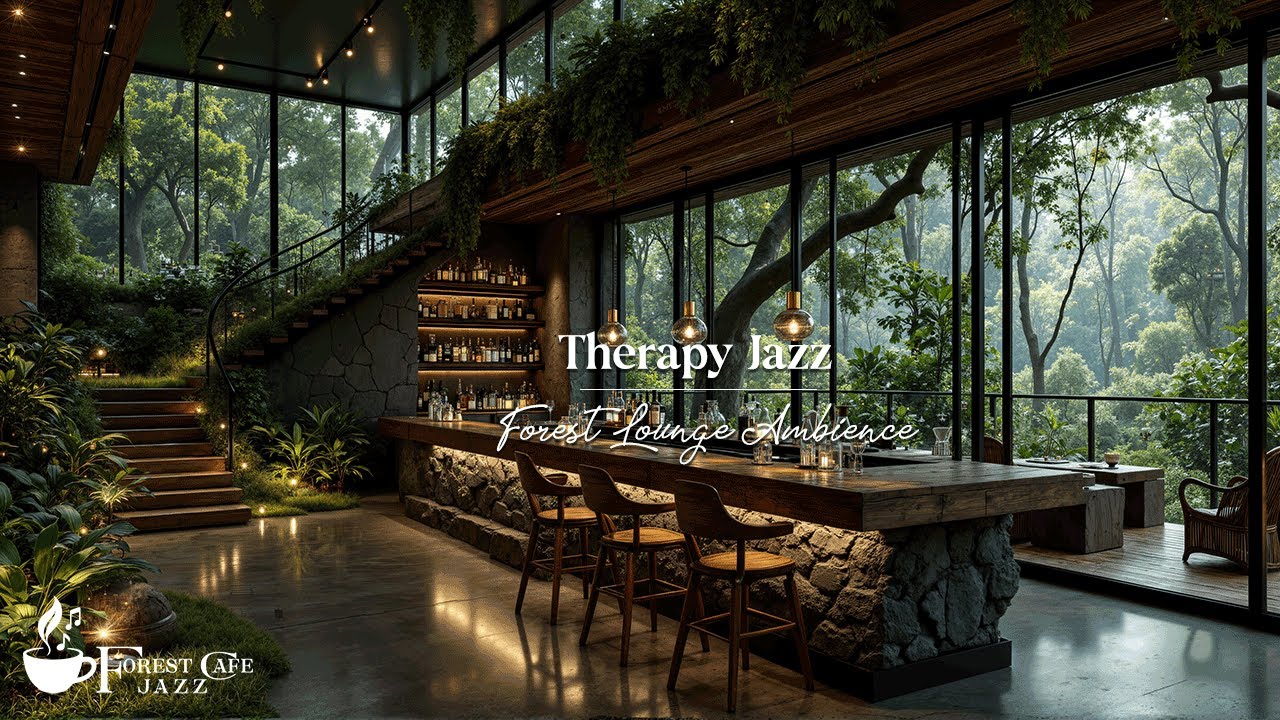 Forest Cafe Jazz with Nature Therapy | Peaceful Forest Ambience For Focus, Work, Study