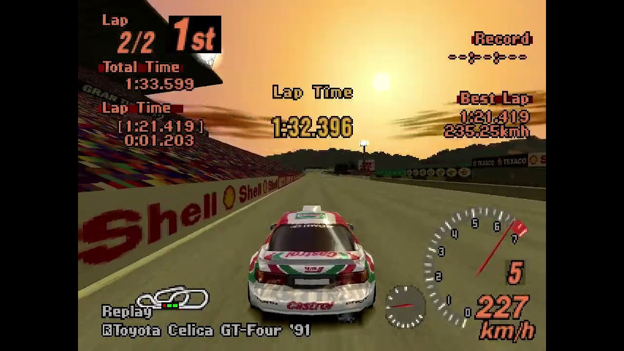 GRAN TURISMO 2 | Toyota Celica GT-Four '91 - Red Rock Valley Speedway Reverse
