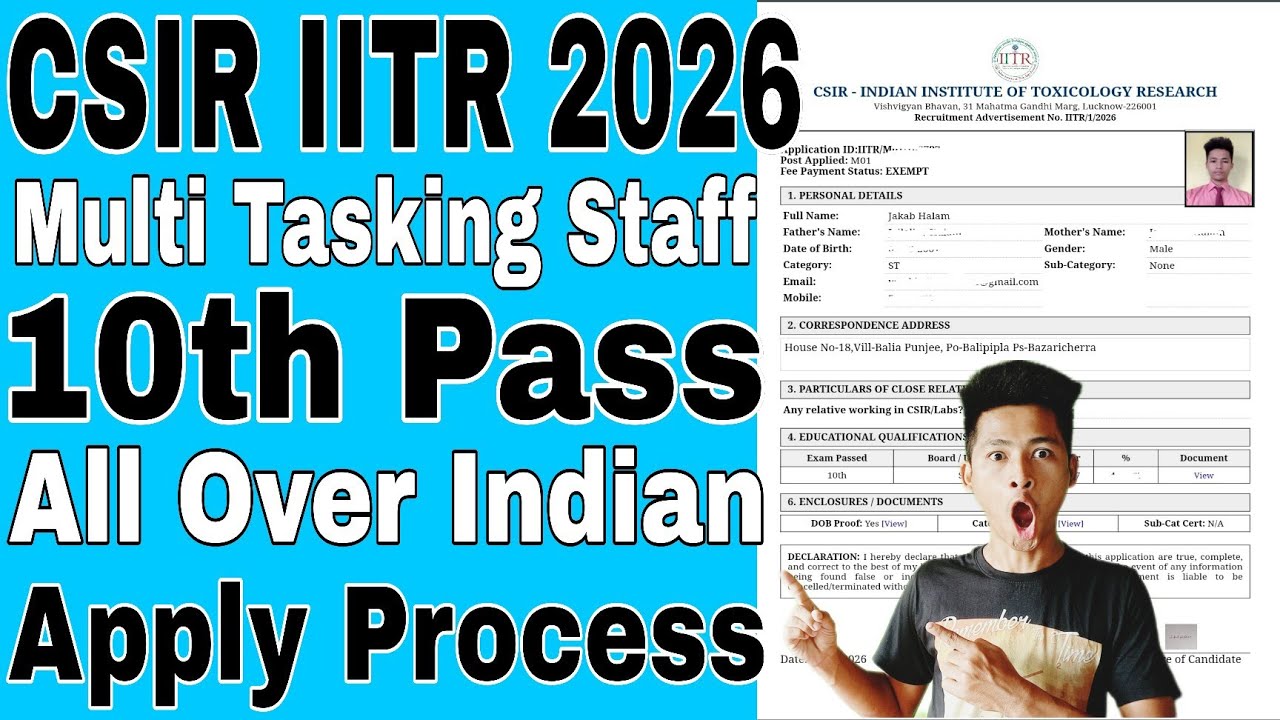 CSIR IITR MTS Driver Recruitment 2026, Online apply kaise bhare, How to Fill up Form, Online apply 
