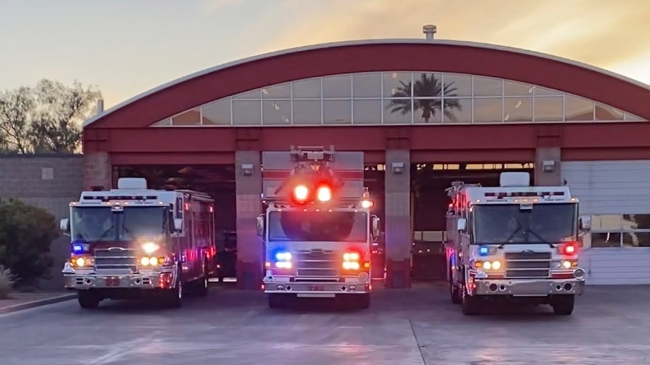 Engine 82 + Truck 82 + HEAVY RESCUE 82 Responding - Henderson Fire Department