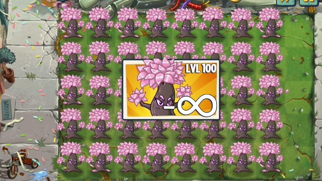 PvZ 2 Challenge - All Plants Level 100 use 1 Power Up Vs Zombie Bull Rider Level 40