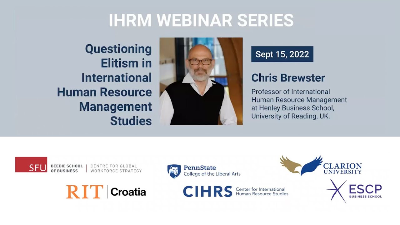 IHRM Webinar Series #18 - Questioning Elitism in International Human Resource Management Studies