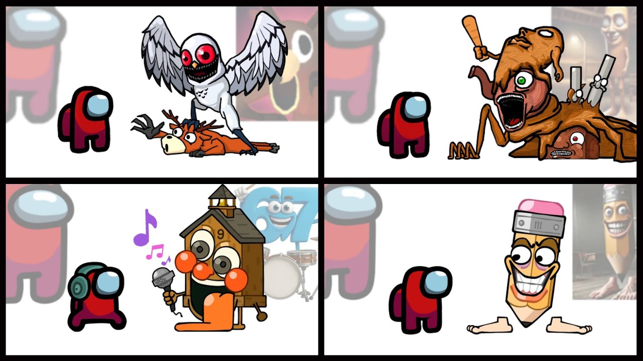 Mini Crewmate Kills Italian Brainrot Characters - Part 1-4 | Among Us