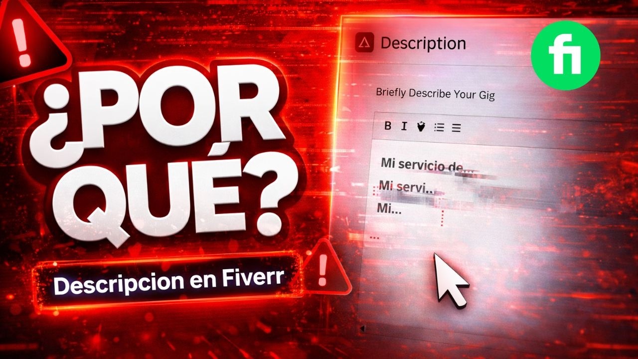 Por qué cuando escribo la descripción del GIG en Fiverr se borra y no se ve nada solución
