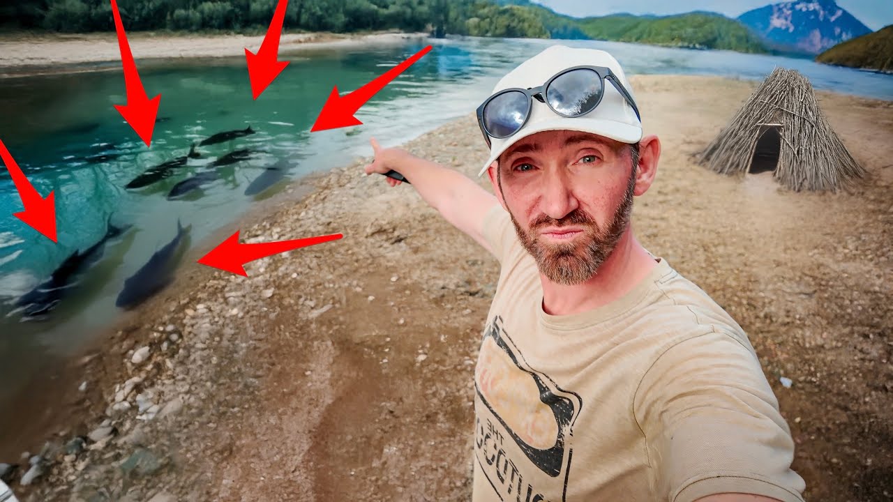 umzingelt von riesigen RAUBFISCHEN - AUSGESETZT auf Flussinsel!