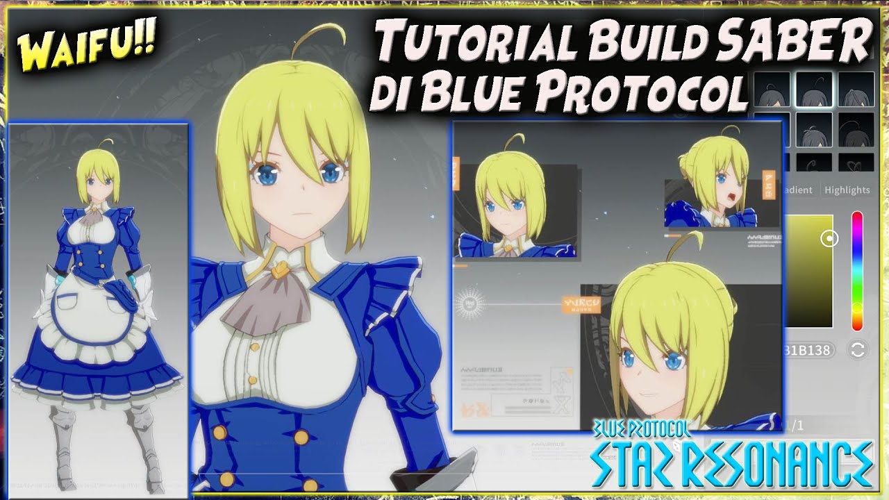 TUTORIAL BUILD SKIN SABER "FATE STAY NIGHT" 🔥 BLUE PROTOCOL STAR RESONANCE