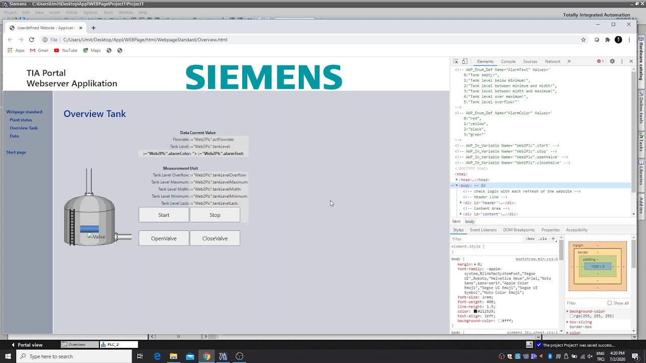 S7- 1200 PLC ile Web Sayfası