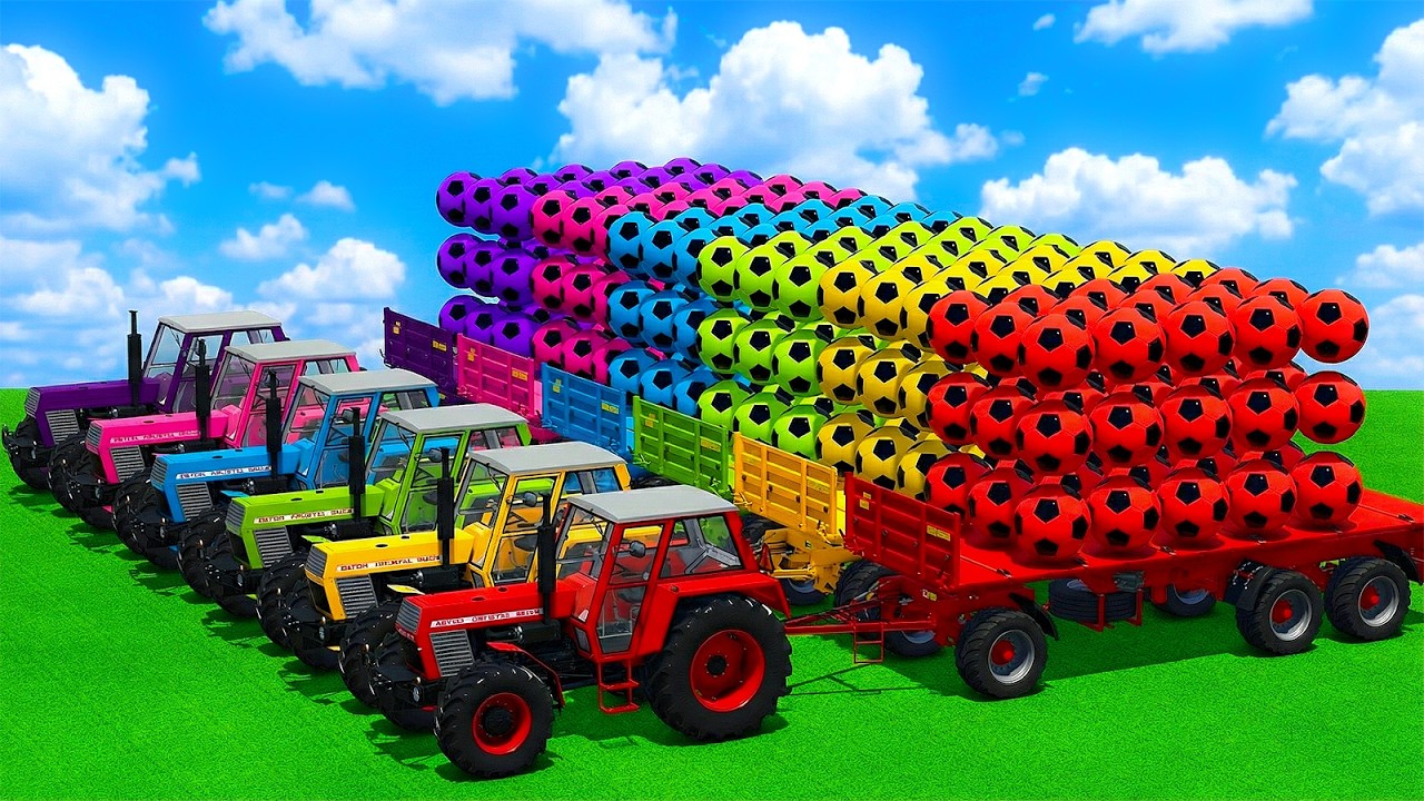 LOAD AND TRANSPORT FOOTBALLS WITH ZETOR TRACTORS - Farming Simulator 25 ⚽