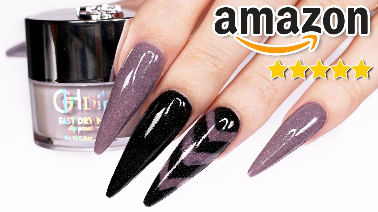 WOW! Chevron Stiletto Nails Using DIP POWDER!