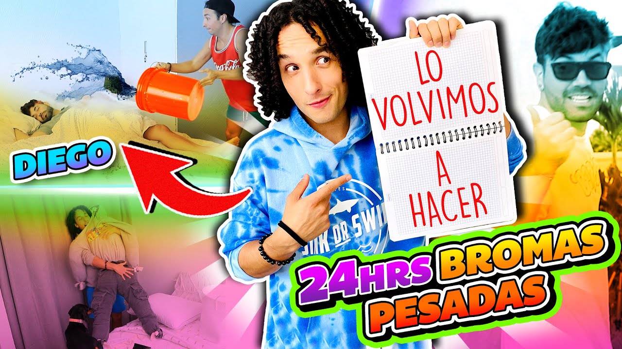 24 HORAS DE BROMAS A DIEGO *CASI SE MUERE DEL SUSTO*