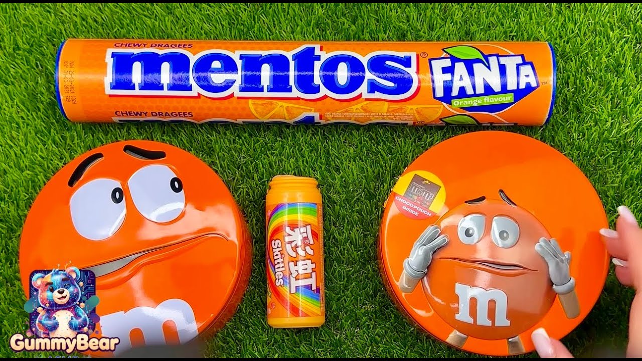 Satisfying Video | Unpacking and Mixing Rainbow Candy in M&M'S Boxes orange #satisfying #candy #asmr