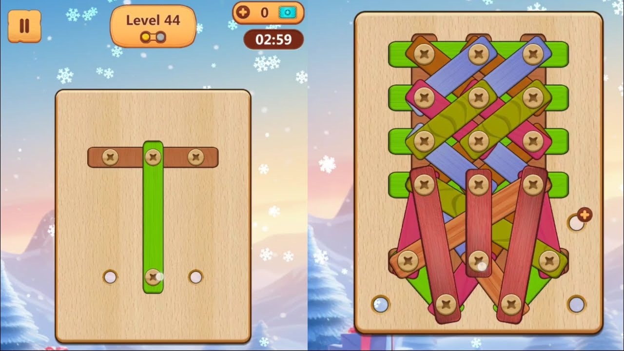 Wood Nuts And Bolts Puzzle Level 44
