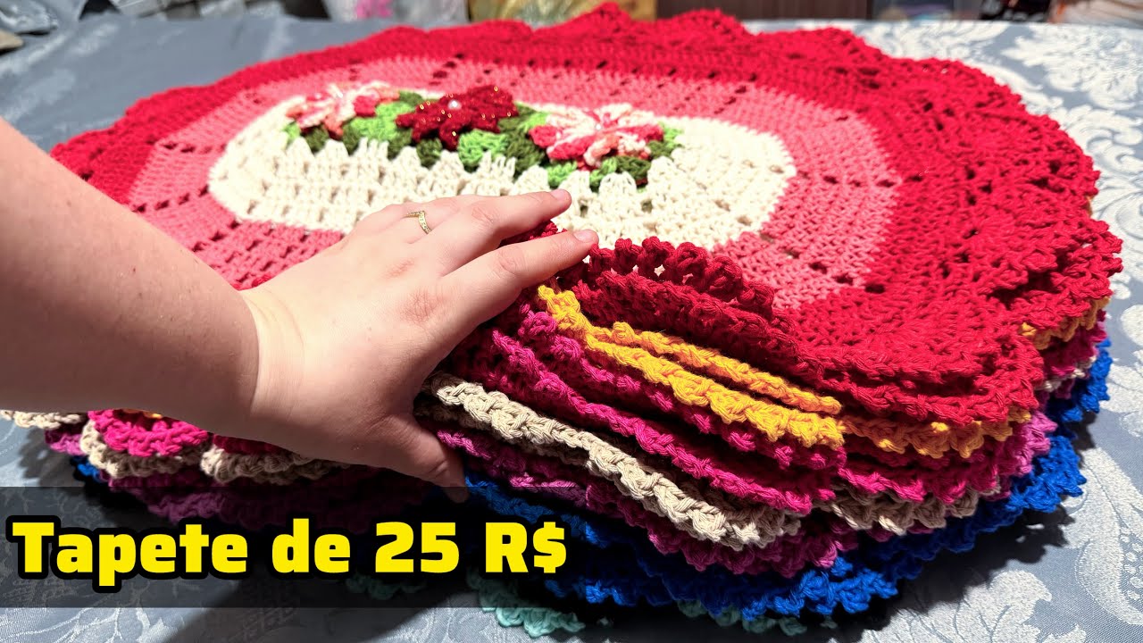 💥COLEÇÃO DE TAPETES DE 25 R$, COMBINAÇÕES LINDAS 70X50 #croche 