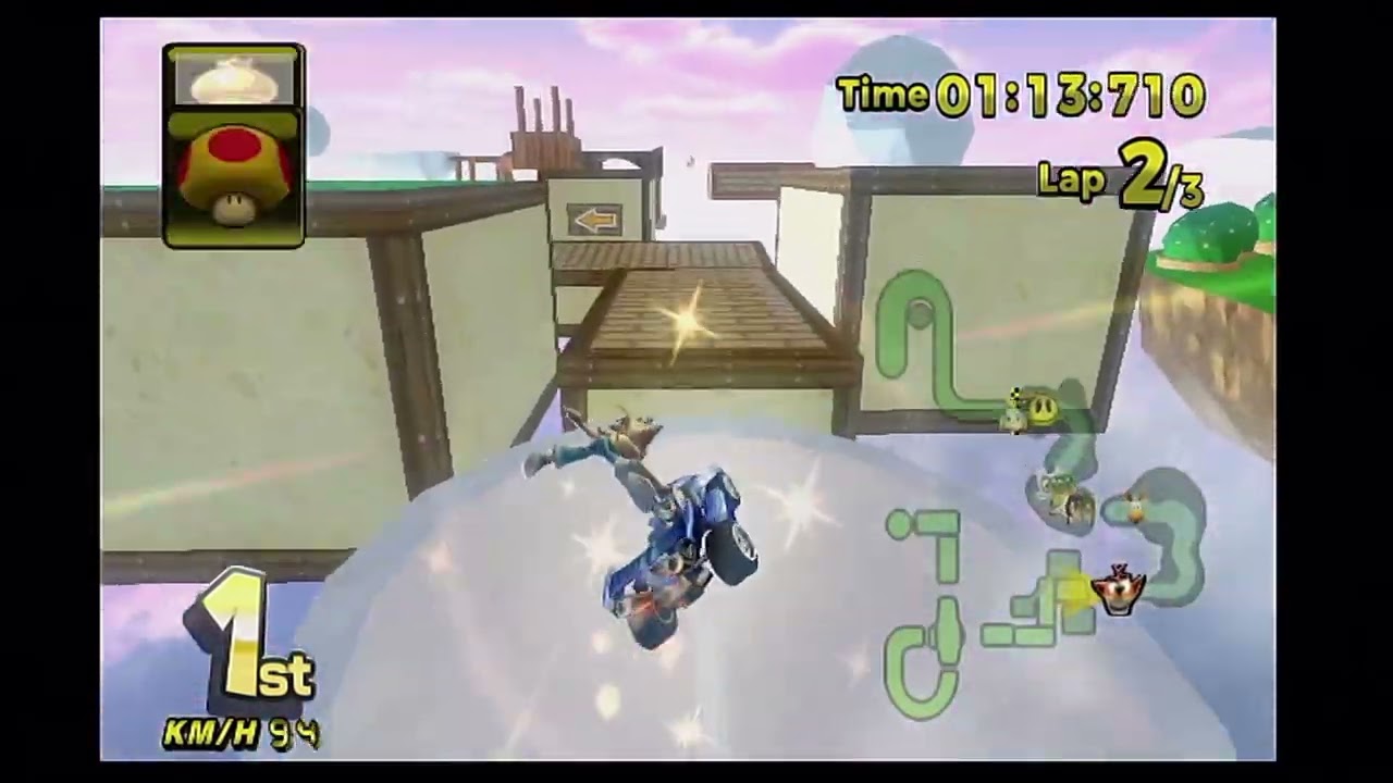 Mario Kart Wii Deluxe v9.3 Green Version (Wii) Gameplay (Petey Piranha Cup)