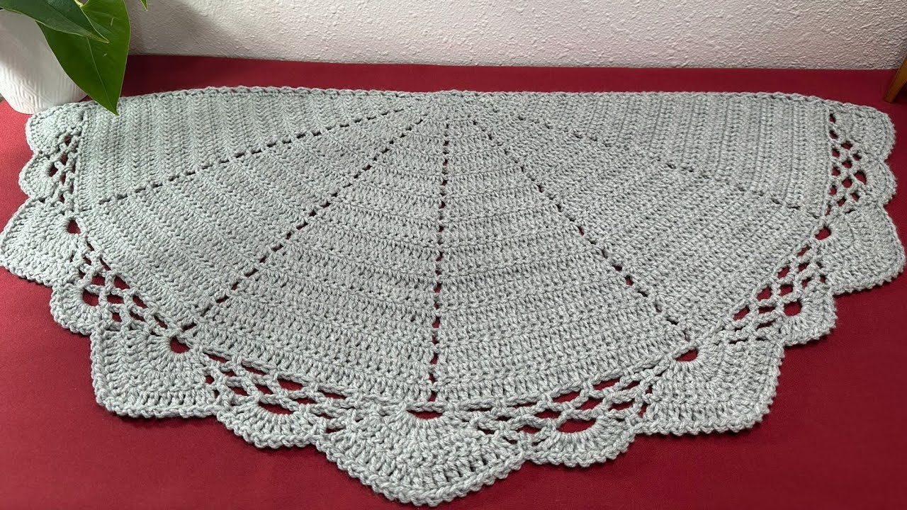 Красивый коврик-полумесяц крючком шаг за шагом 🧶