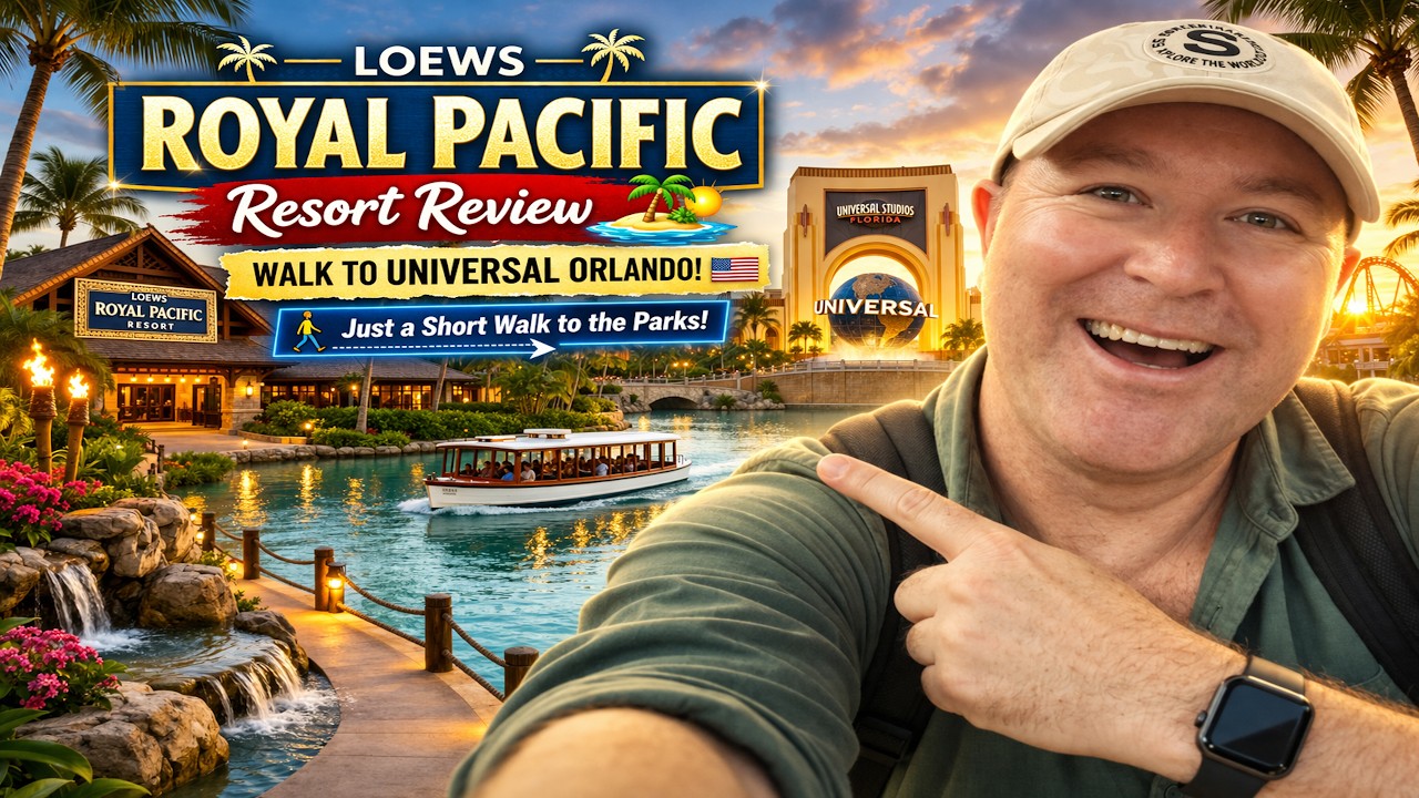 Loews Royal Pacific Resort Hotel Review walk To Universal Orlando Florida Travel Vlog