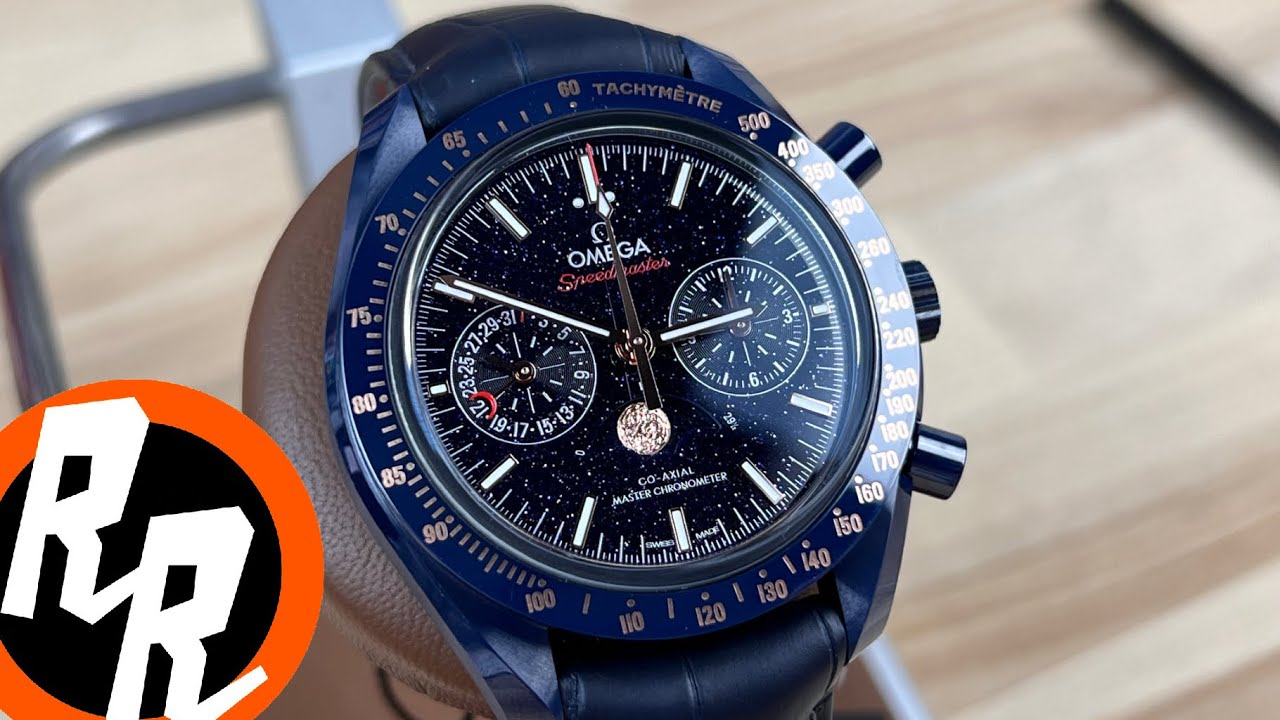 Omega Speedmaster Blue Side Of The Moon, корпус из синей керамики (изысканные часы)