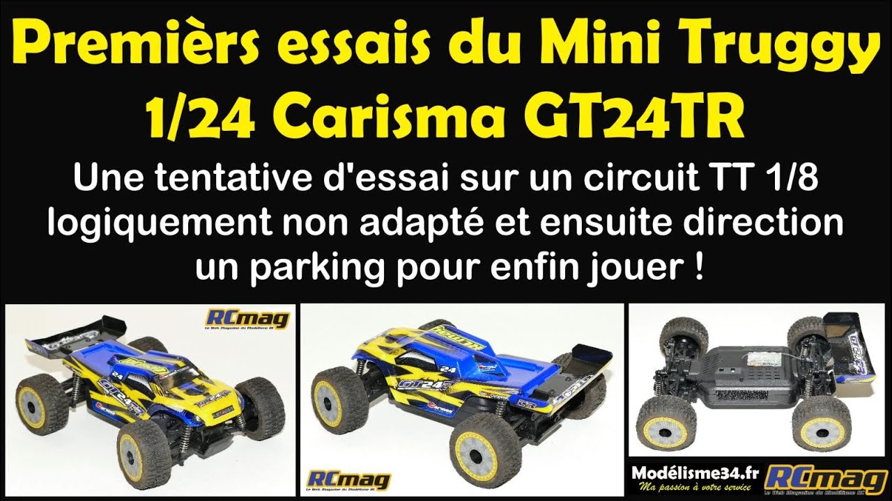 Premiers essais du Mini Truggy Brushless 1/24 Carisma GT24TR. Cela pousse bien !
