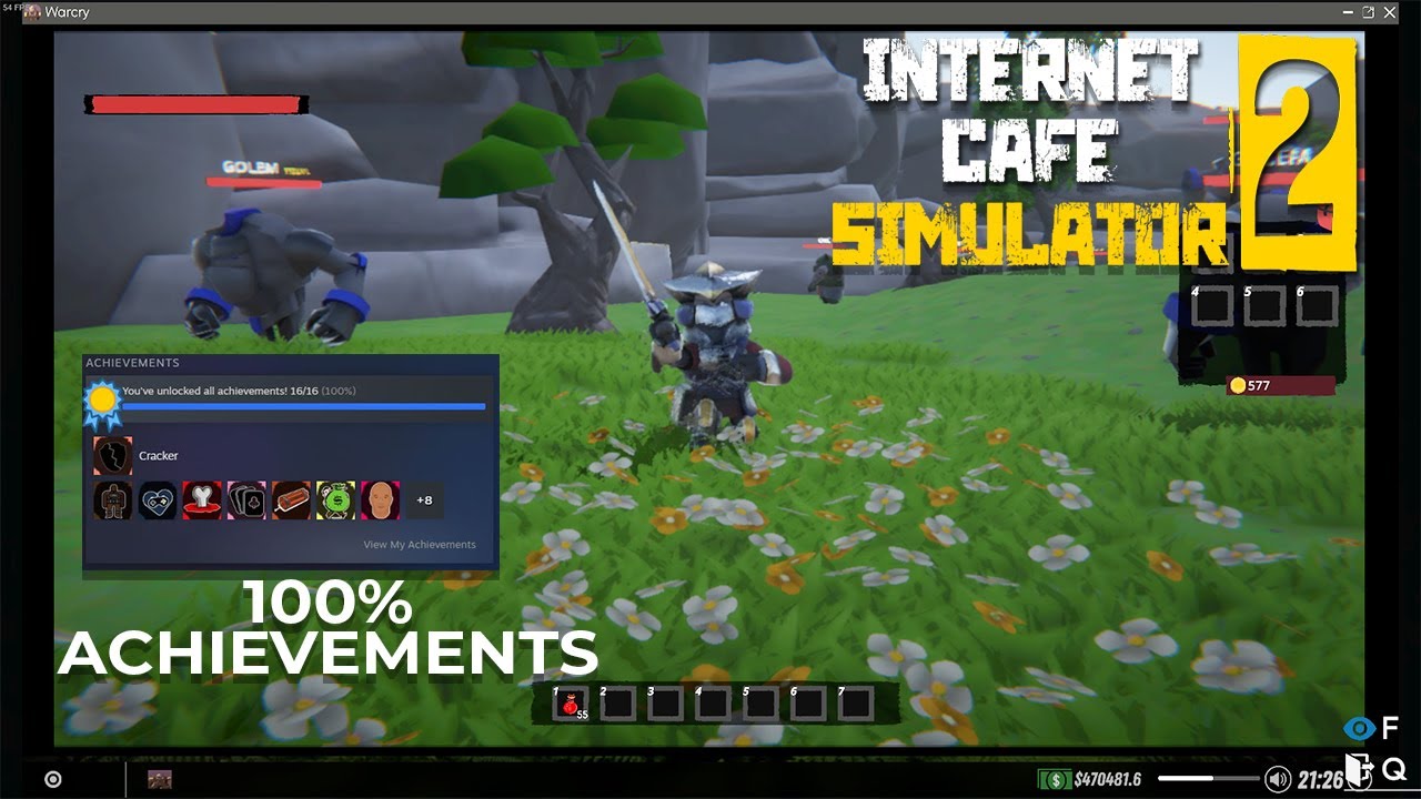 Cara Unlock All Achievements 100% ! - Internet Cafe Simulator 2