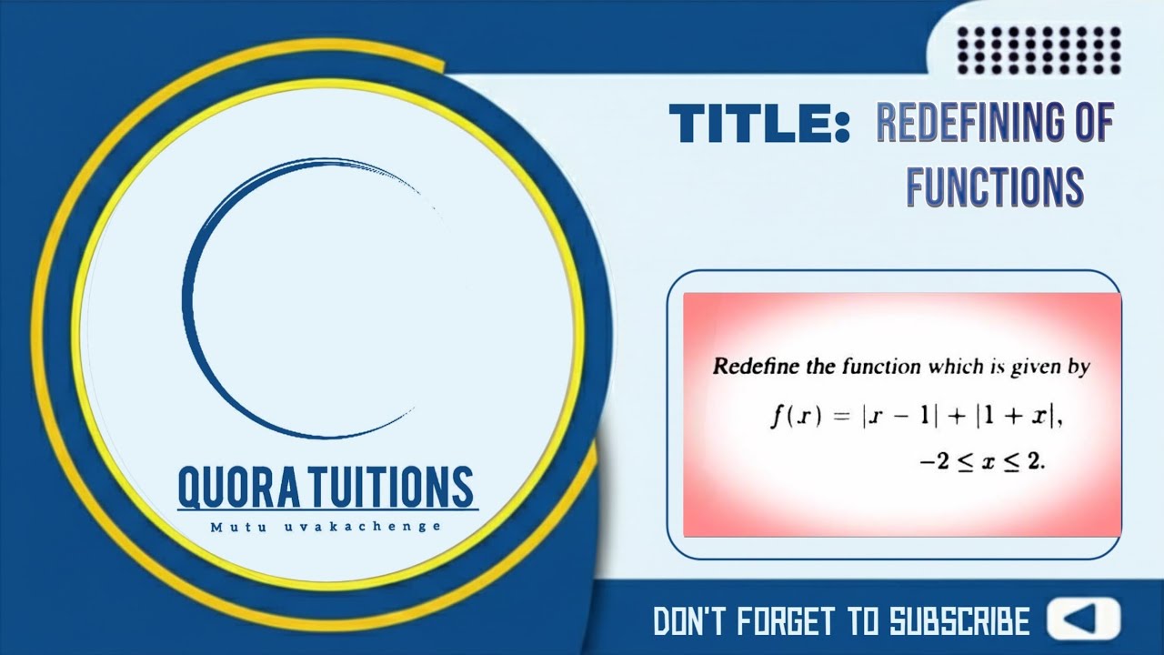 Redefining of modulus functions