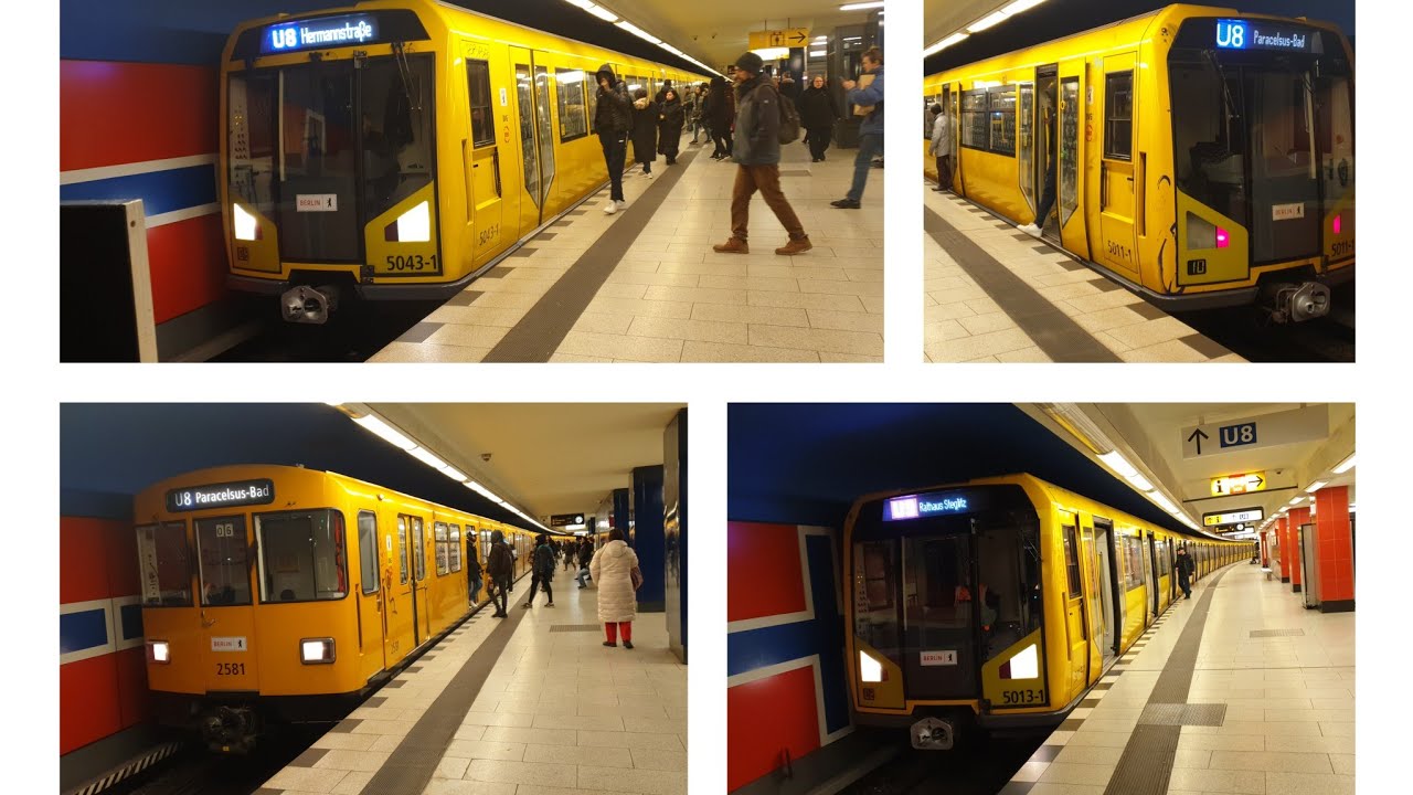 U-Bahn Berlin|Züge im Bahnhof Osloer Straße [U8/U9|v2]