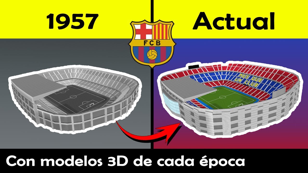 Mira cómo ha cambiado el Camp Nou con Modelos 3D de 1957 a la actualidad