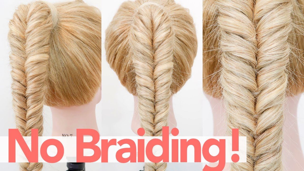 NO BRAIDING BRAIDS EP. 2 - How to Fishtail Braid Using Only Elastics! Perfect For Short To Long Hair