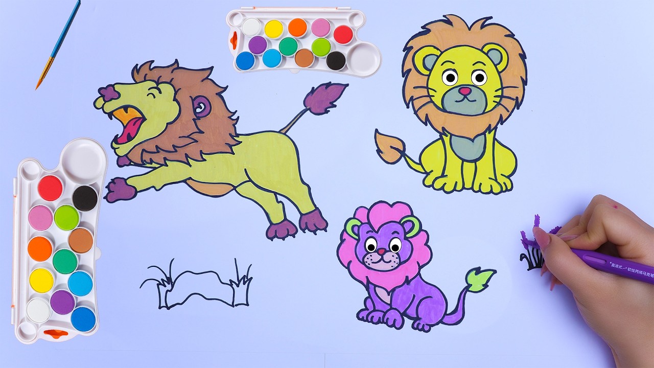Lion Drawing 🦁✨ Animated Lion With Smooth Movements | Satisfying Art