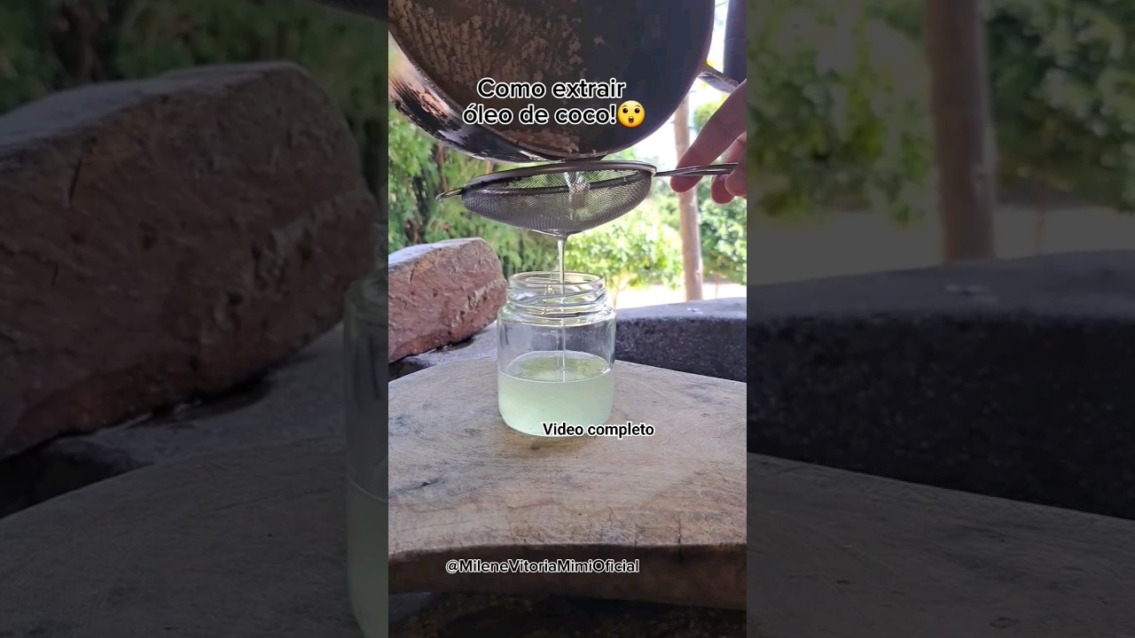 Como extrair o &oacute;leo do coco! #receitas #dicas #ro&ccedil;a #goias #agro #vidanaro&ccedil;a #donadecasa #aprender