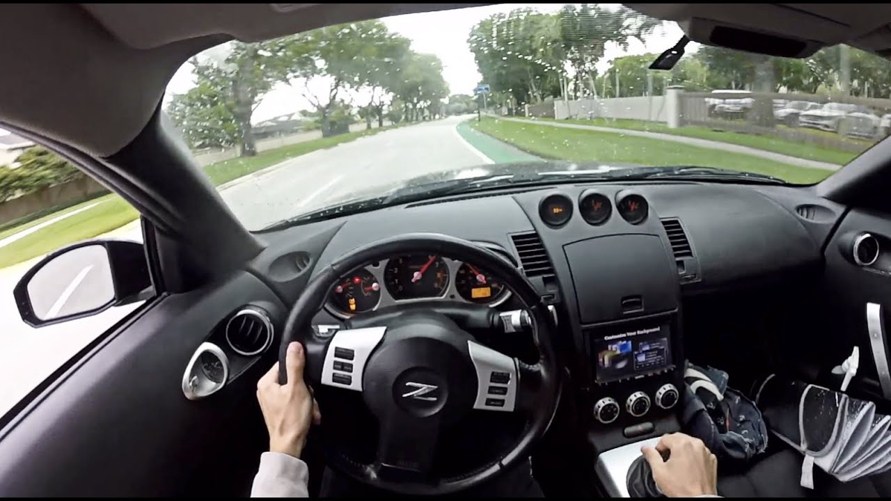 NISSAN 350Z POV LOUD EXHAUST POPS AND BANG NO TUNE