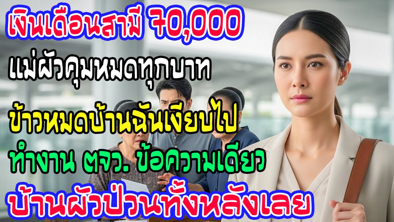 เงินเดือนสามีอยู่ที่แม่หมด ฉันเงียบ ๆ ไปทำงานต่างจังหวัด แค่ข้อความเดียว บ้านผัวก็วุ่น