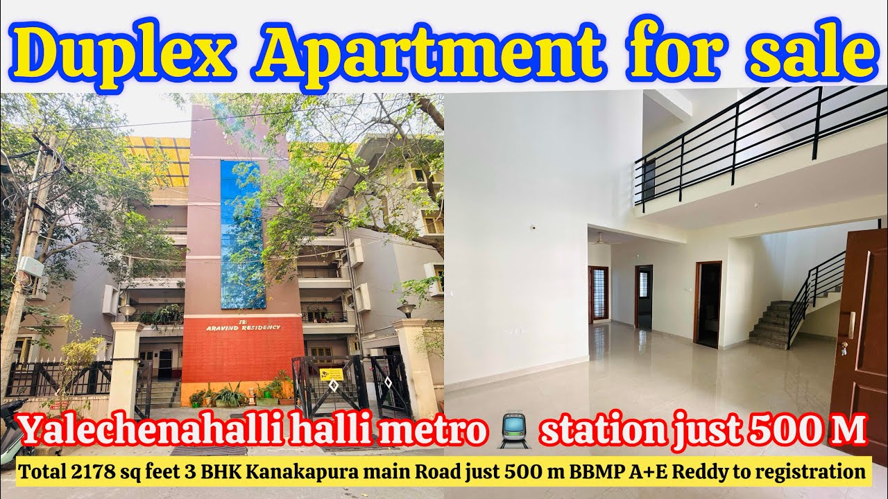 #133 🔴sold out !! Duplex Apartment for sale sqf 21￼78 sq f Yalechenahalli Metro 500 m ￼price 1.35 cr