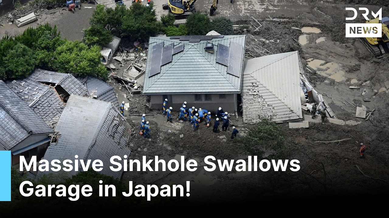 Massive Sinkhole Swallows Garage in Japan, Residents Forced to Evacuate Amid Collapse Fears | AL1B