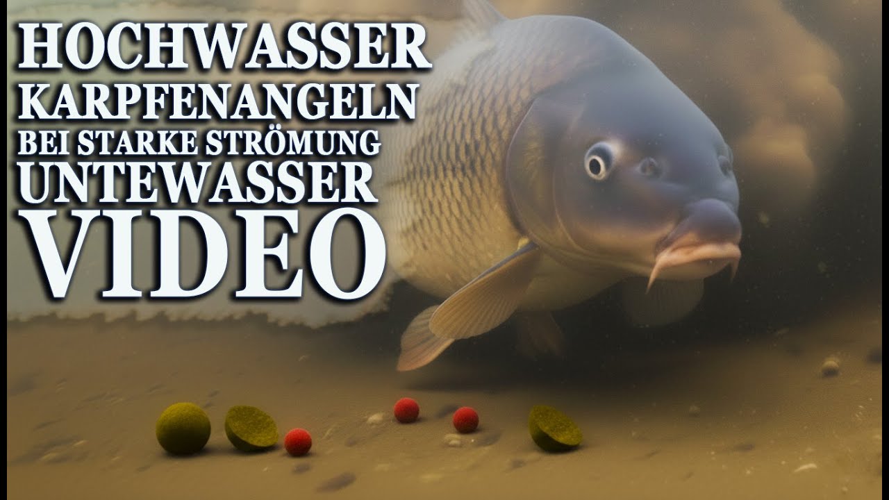 Hochwasser Karpfenangeln bei starke Strömung #Unterwasser Video
