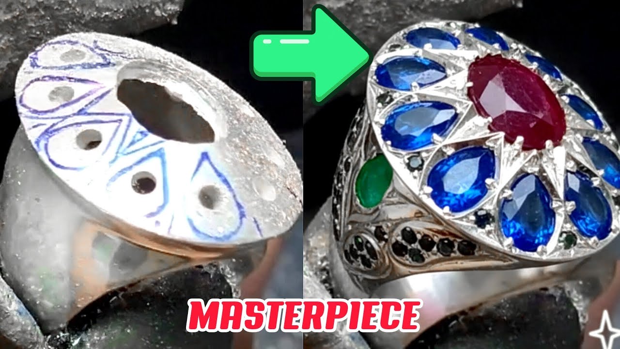 I used some extra gems - making a unique multi-jewel ring