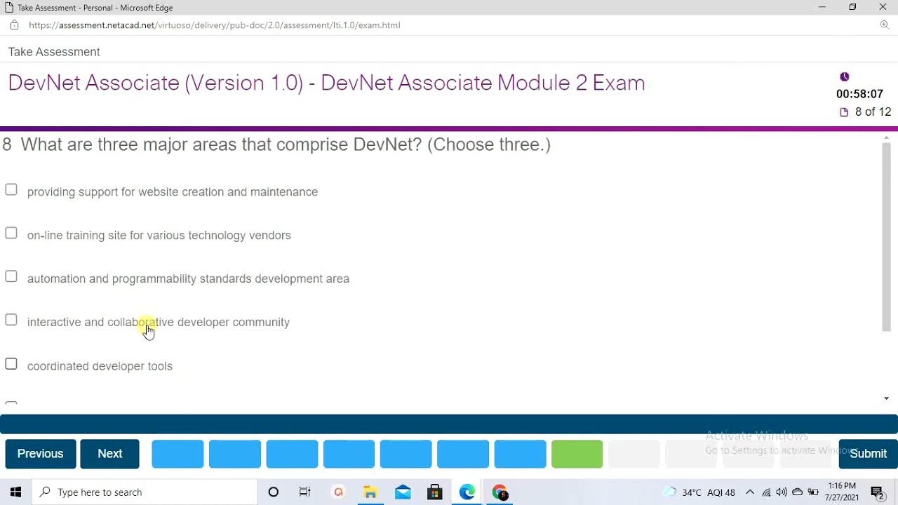 DevNet Associate Module 2 Exam | The DevNet Developer Environment Exam | CISCO DEVNET COURSE