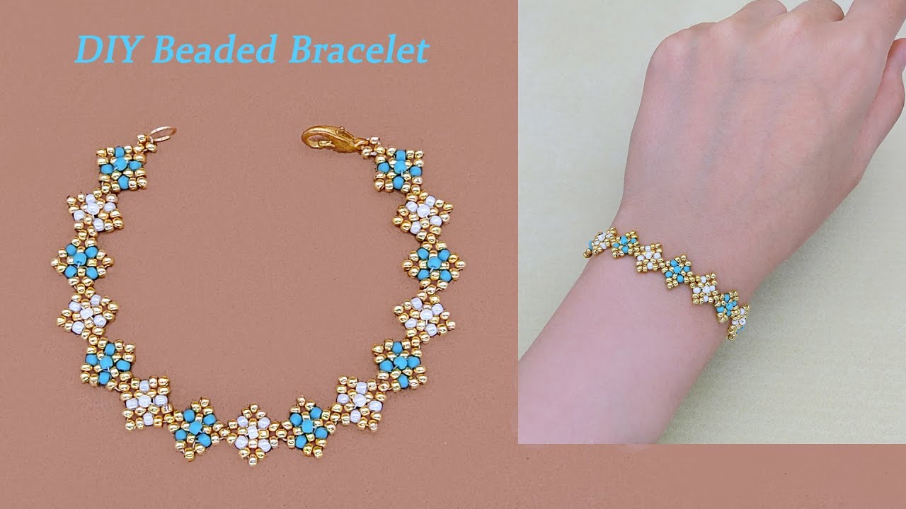DIY Beaded Bracelet with Only Seed Beads. How to Make Beaded Bracelet with Seed beads米珠串珠手链