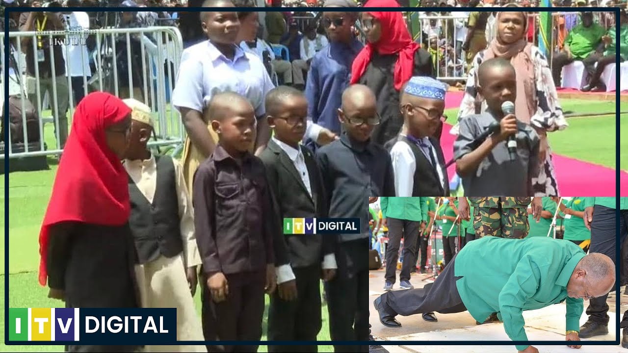 WATOTO WAIGIZA MARAIS WA AWAMU ZOTE, MMOJA APIGA 'PUSH UP' KAMA MAGUFULI