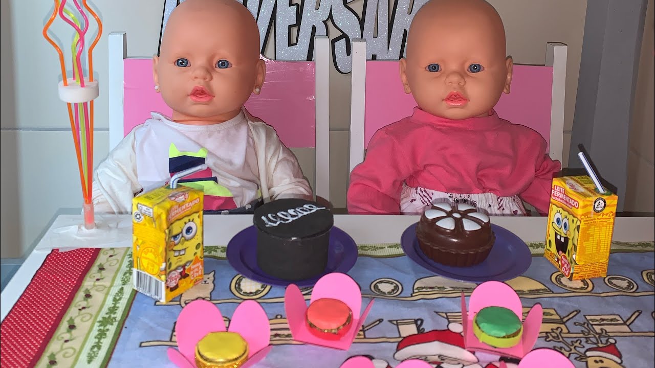 Esqueci do aniversário das babys gêmeas Sara e Livia/ improvisei￼