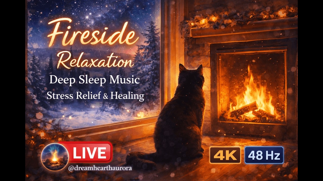 Sleep Music with Fireplace Sounds 🔥 3 Relaxing Tracks for Deep Sleep & Stress Relief