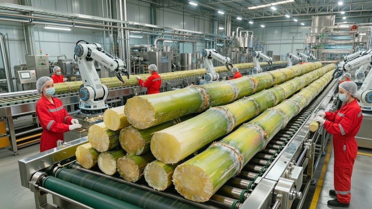¡ASOMBROSO! El Viaje Secreto de la Caña dentro de la Fábrica más Grande del Mundo