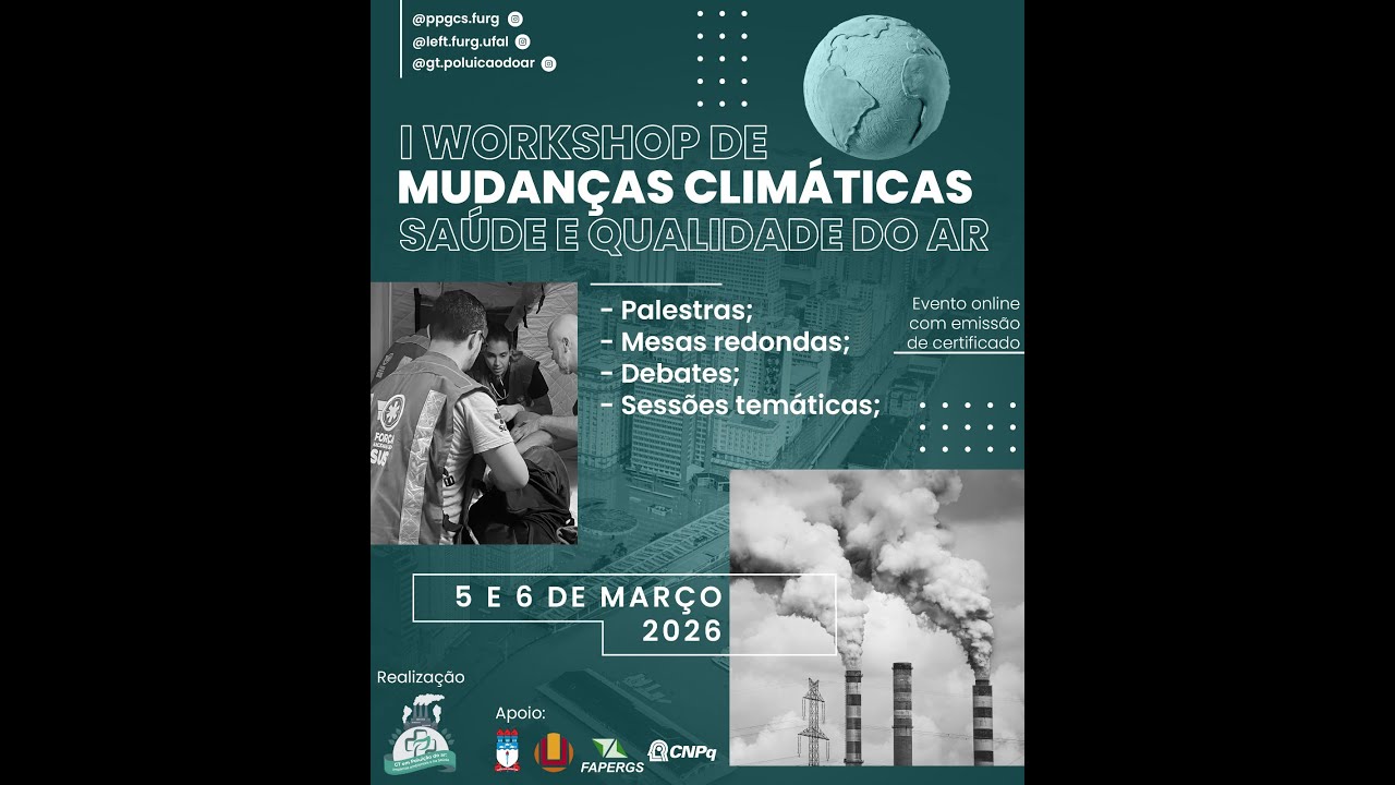 [1ºdia- Manhã] Workshop de Mudanças Climáticas, Saúde e Qualidade do Ar