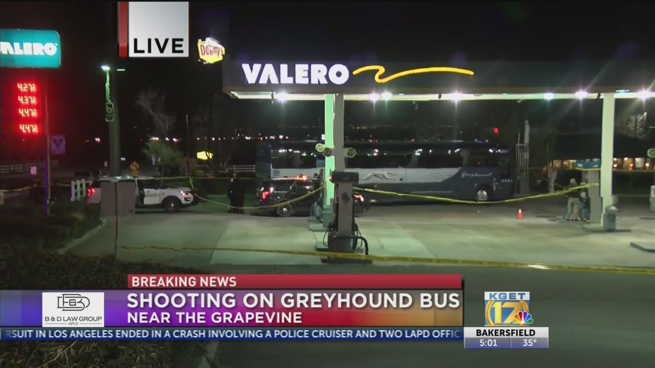 Shooting on Greyhound bus near the base of the Grapevine, multiple injuries
