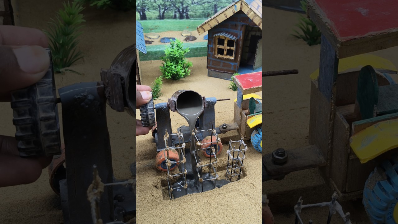 Diy mini tractor house construction making mini house science project | tractor machine#shorts