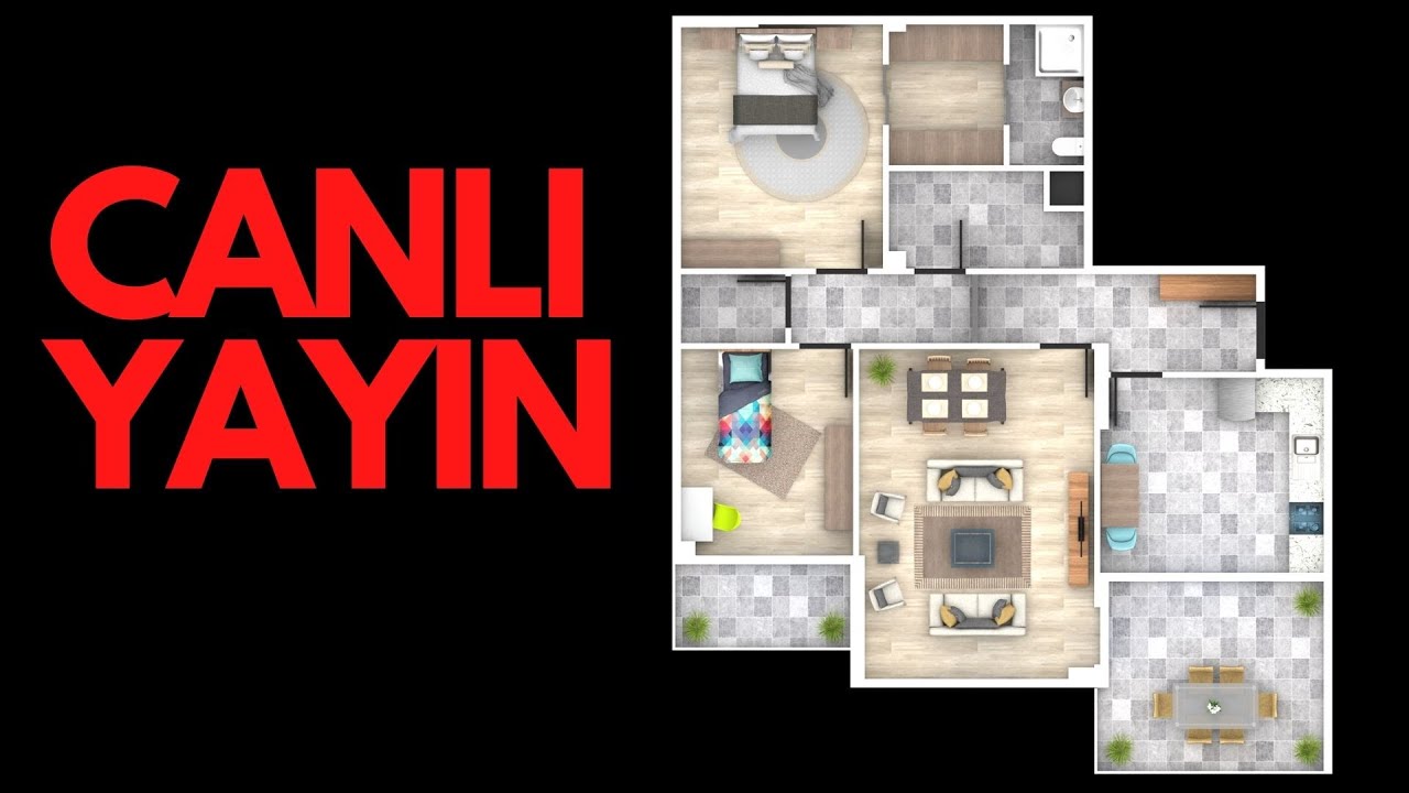 SKETCHUP  KAT PLANI TASARIMI VE RENDER