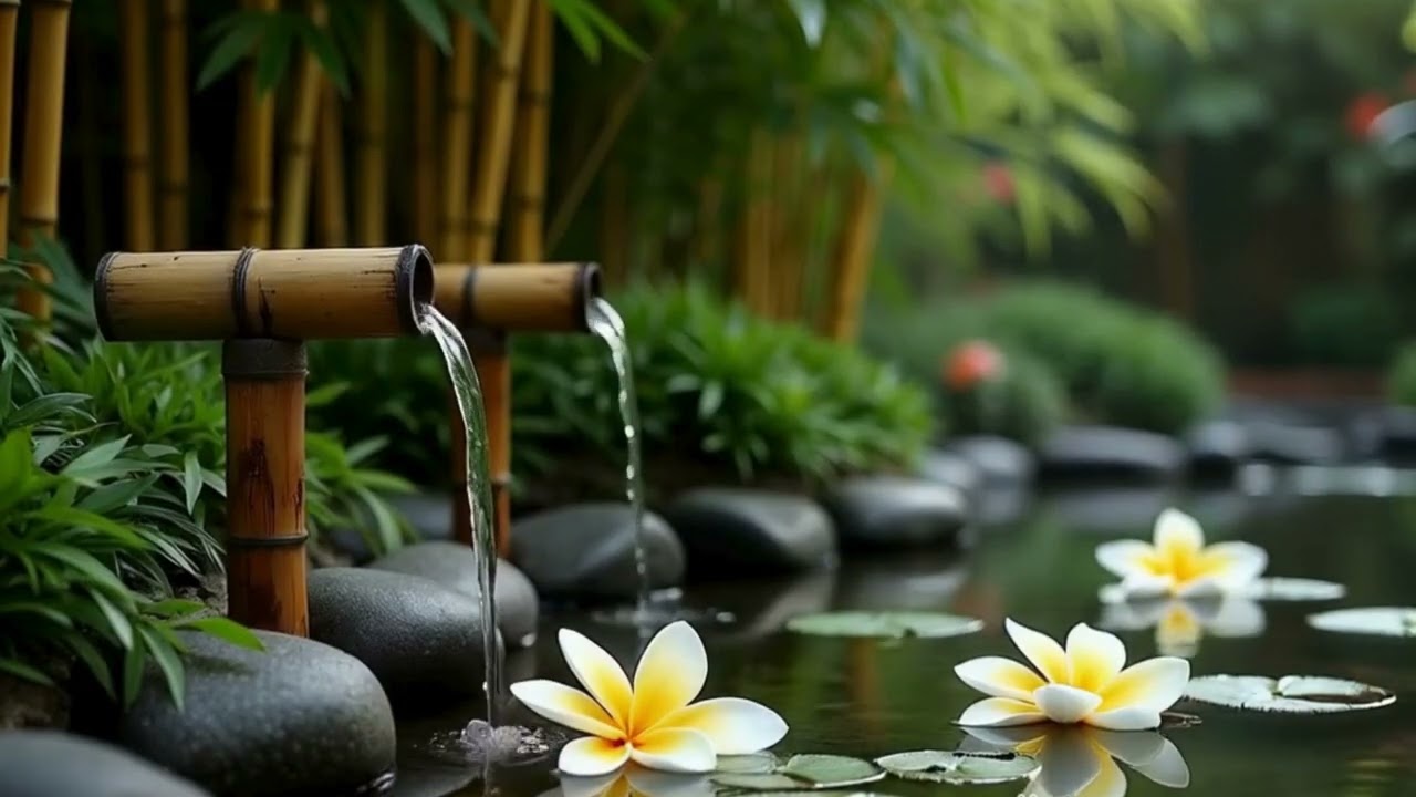 Relaxing Bamboo Water Fountain Sounds 🌿 Deep Sleep, Stress Relief & Inner Peace