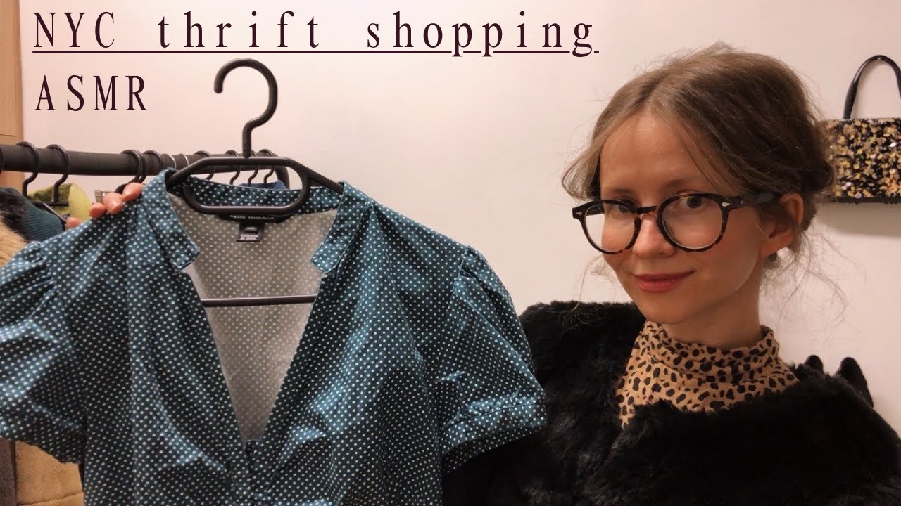 ASMR Vintage Thrifting in NYC Roleplay 🗽 Sustainable Fashion 🗽 Soft Spoken, Fabric Sounds & Tingles