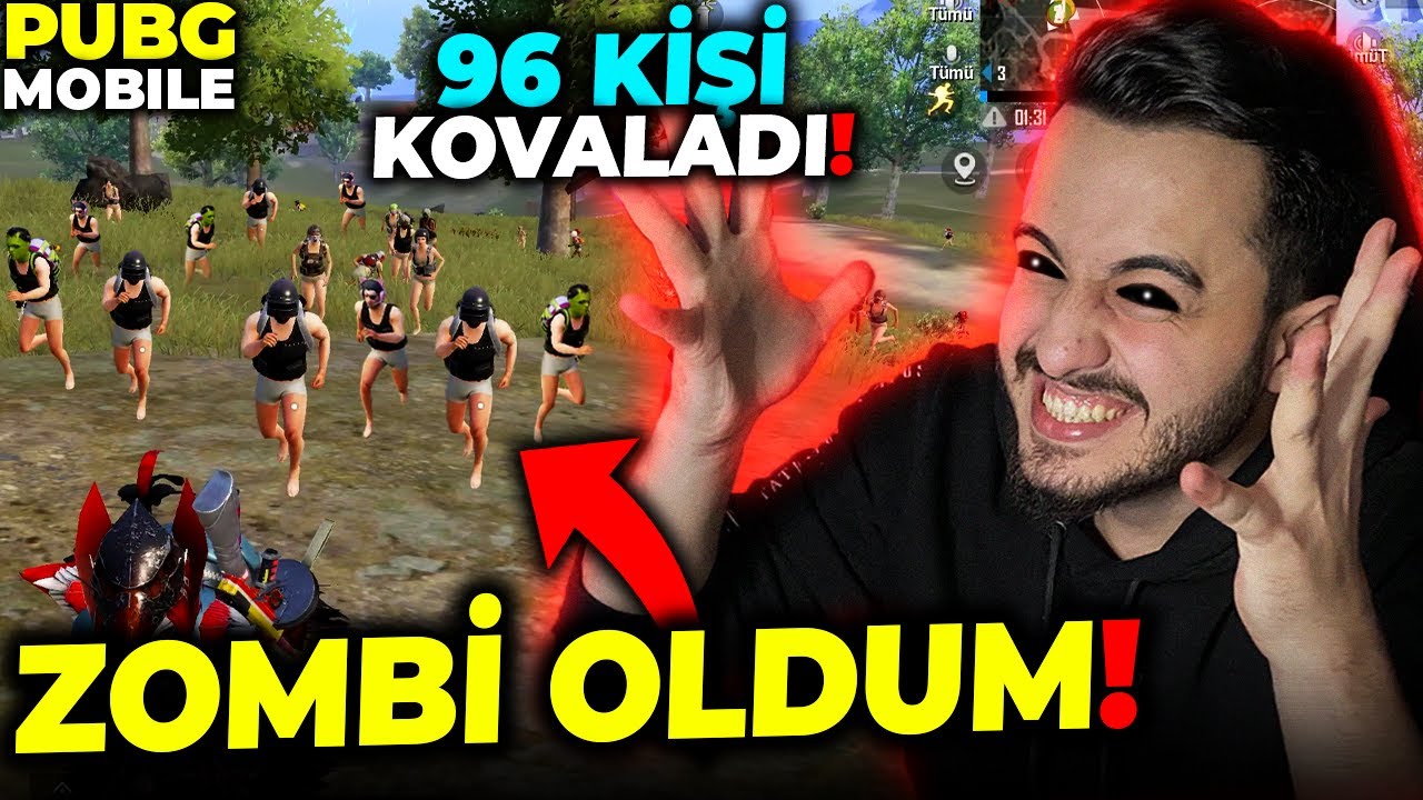 OHA!! YENİ ZOMBİ MODUNDA TEK KALDIM!!!😱 96 KİŞİ BENİ KOVALADI!! - PUBG Mobile