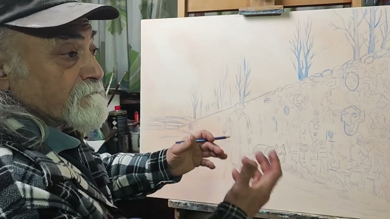 Un giorno un inverno: tutorial, olio su tela
